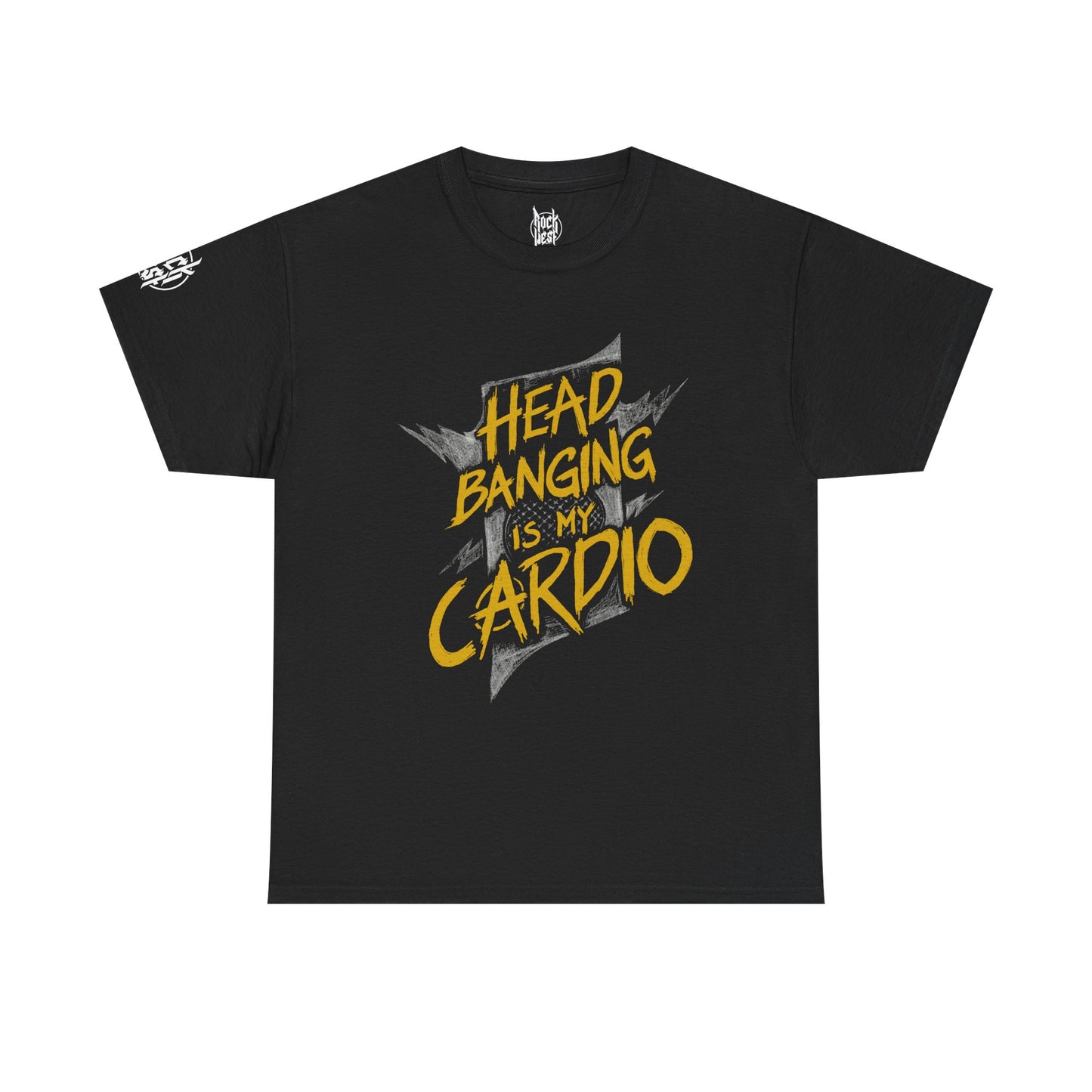 Headbanging Is My Cardio YELLOW T-Shirt — Retro Rock Band Tee
