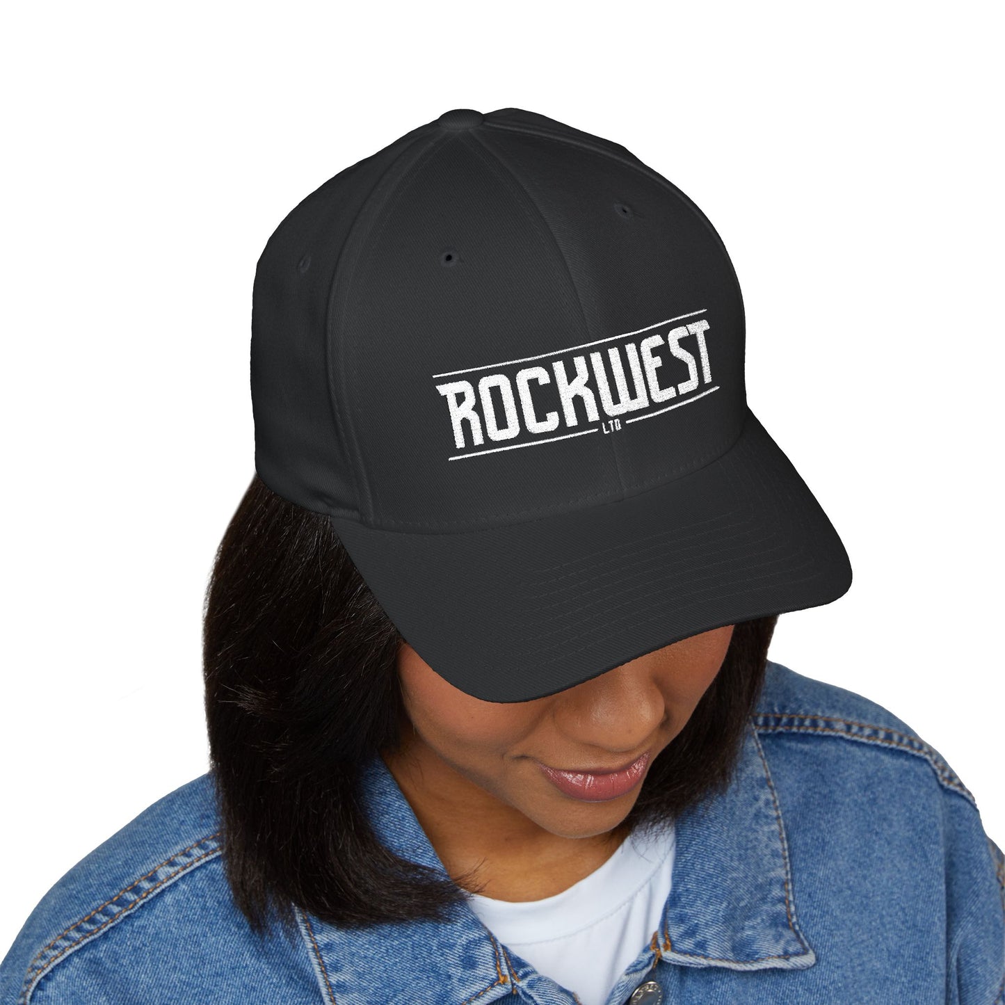 Rockwest Embroidered Structured Cap — Vintage Distressed Logo Baseball Hat