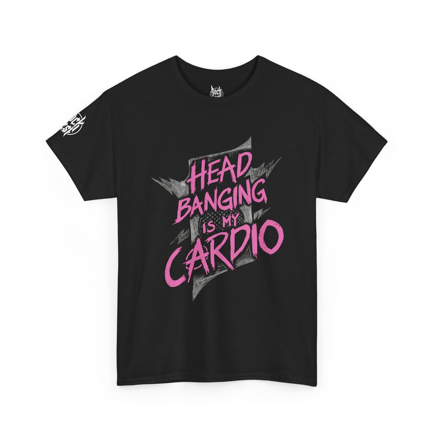 Headbanging Is My Cardio PINK T-Shirt — Retro Rock Band Tee