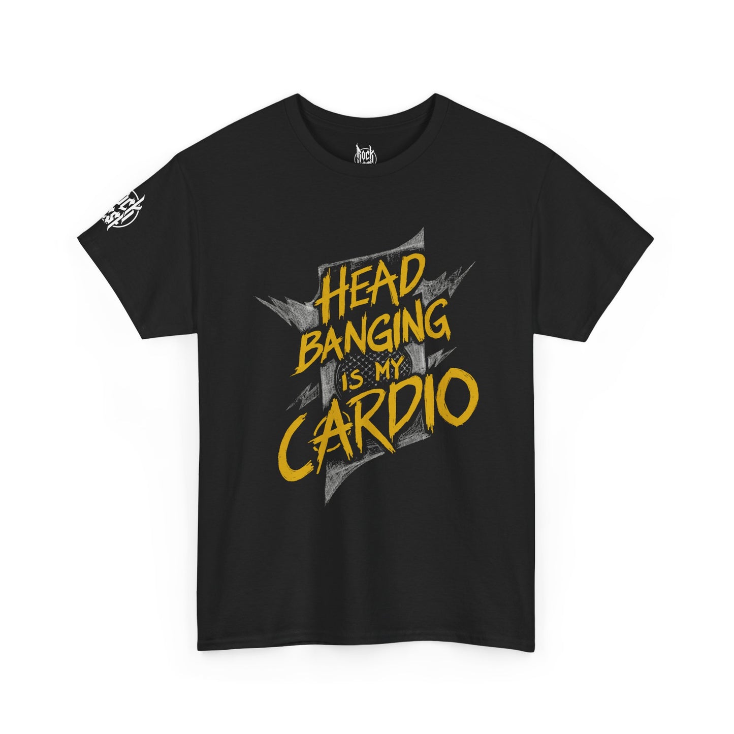 Headbanging Is My Cardio YELLOW T-Shirt — Retro Rock Band Tee
