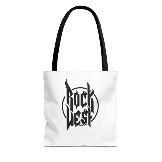 Rock West Logo Tote Bag — Band Merch Canvas Tote for Concerts & Everyday Use