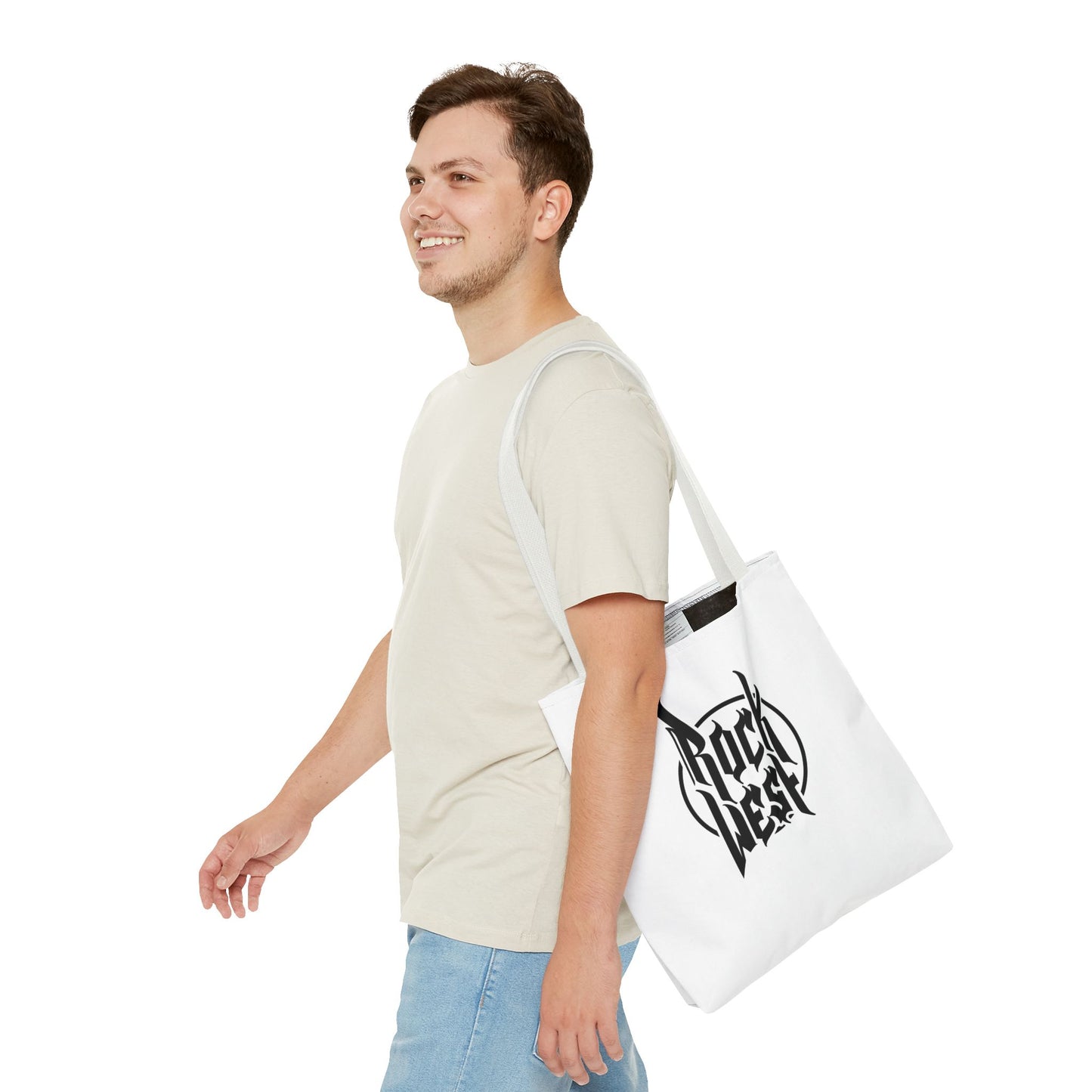 Rock West Logo Tote Bag — Band Merch Canvas Tote for Concerts & Everyday Use