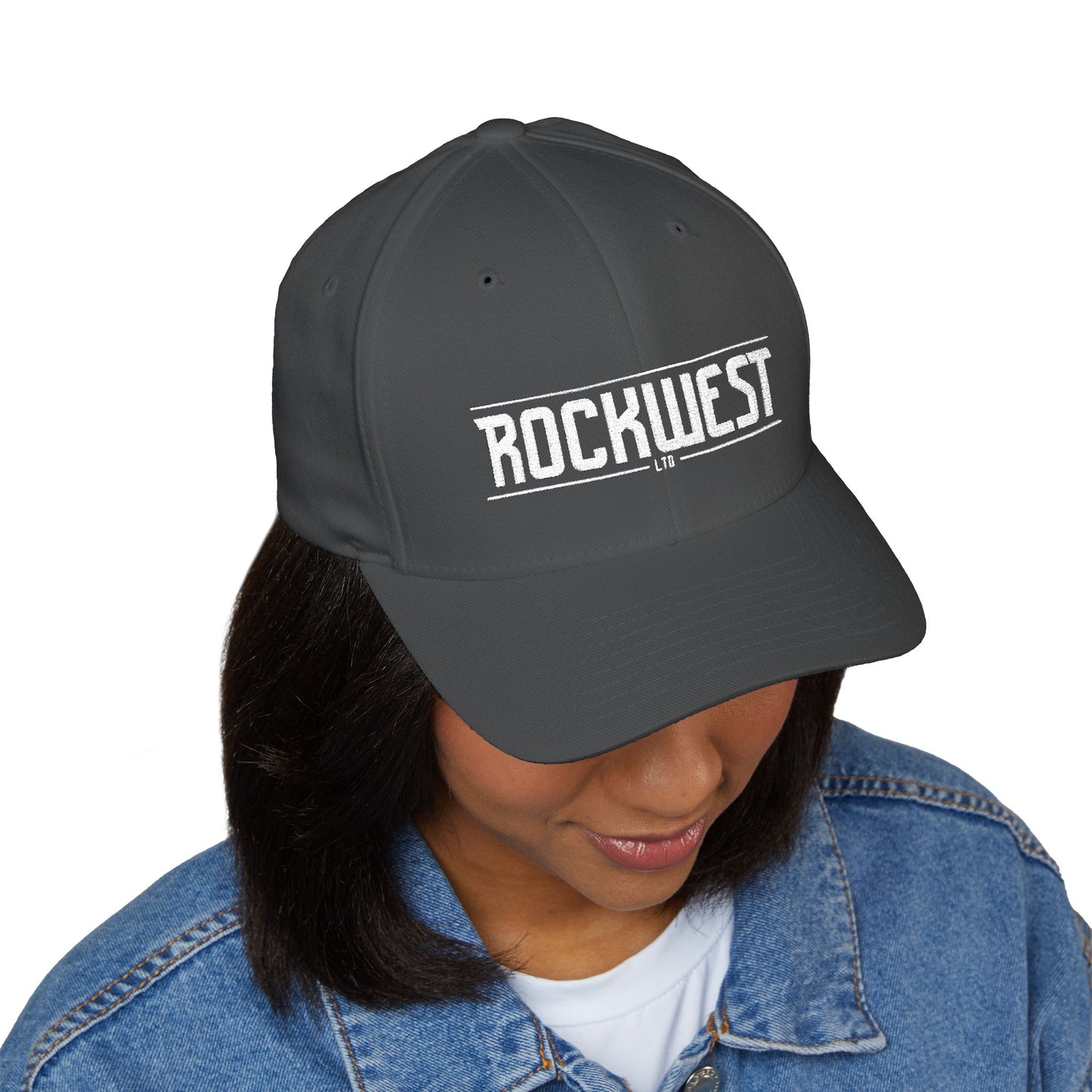 Rockwest Embroidered Structured Cap — Vintage Distressed Logo Baseball Hat